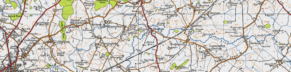 Old map of Marton Moor in 1946
