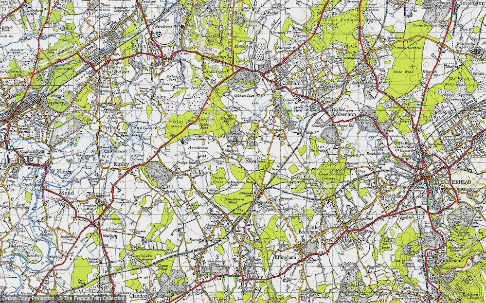 Old Map of Martyr's Green, 1940 in 1940