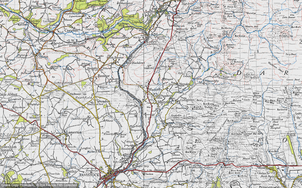 Old Map of Mary Tavy, 1946 in 1946