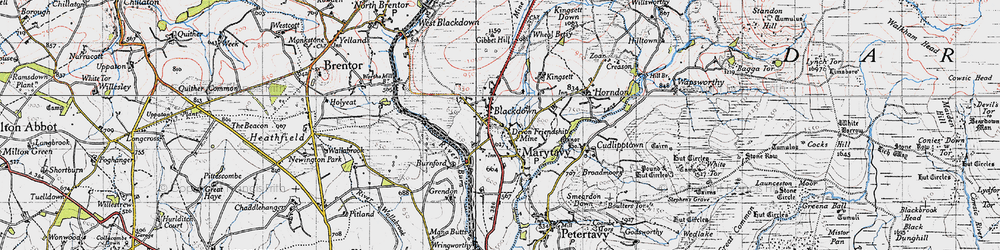 Old map of Mary Tavy in 1946