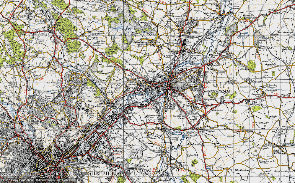 Old Map of Masbrough, 1947 in 1947