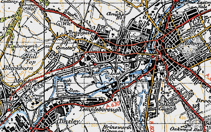 Old map of Masbrough in 1947