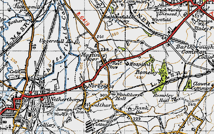 Old map of Mastin Moor in 1947
