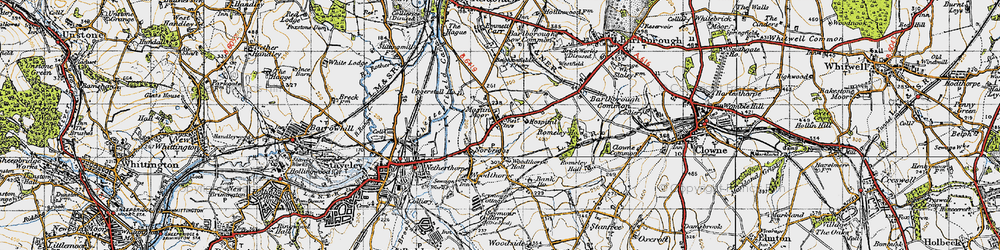 Old map of Mastin Moor in 1947