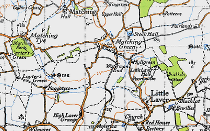Old map of Matching Green in 1946