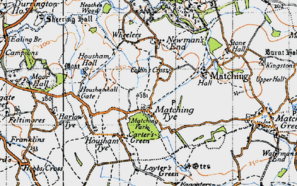 Old map of Matching Tye in 1946
