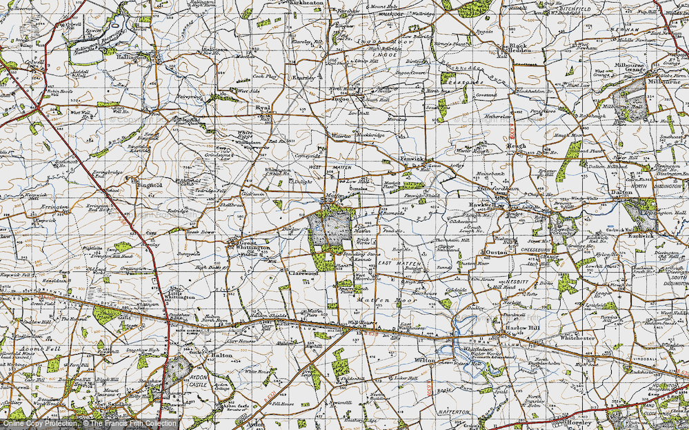 Old Map of Matfen, 1947 in 1947