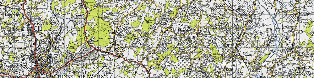 Old map of Matfield in 1946