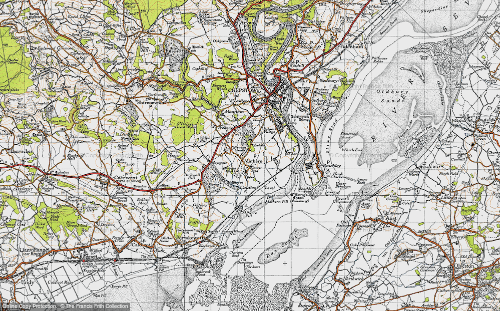 Old Map of Mathern, 1946 in 1946