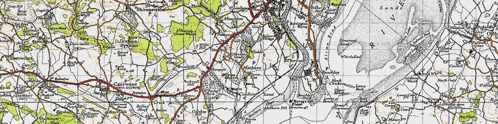 Old map of Wyelands in 1946