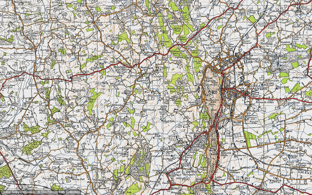 Old Map of Mathon, 1947 in 1947