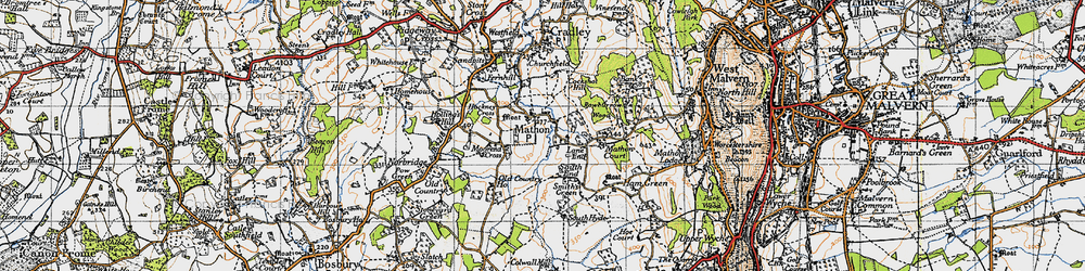 Old map of Mathon in 1947