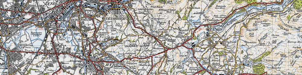 Old map of Matley in 1947
