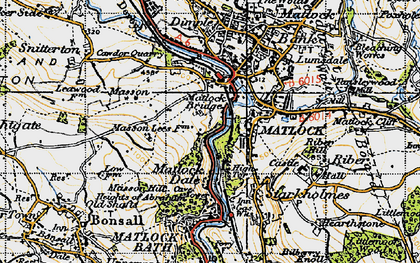 Old map of Matlock in 1947