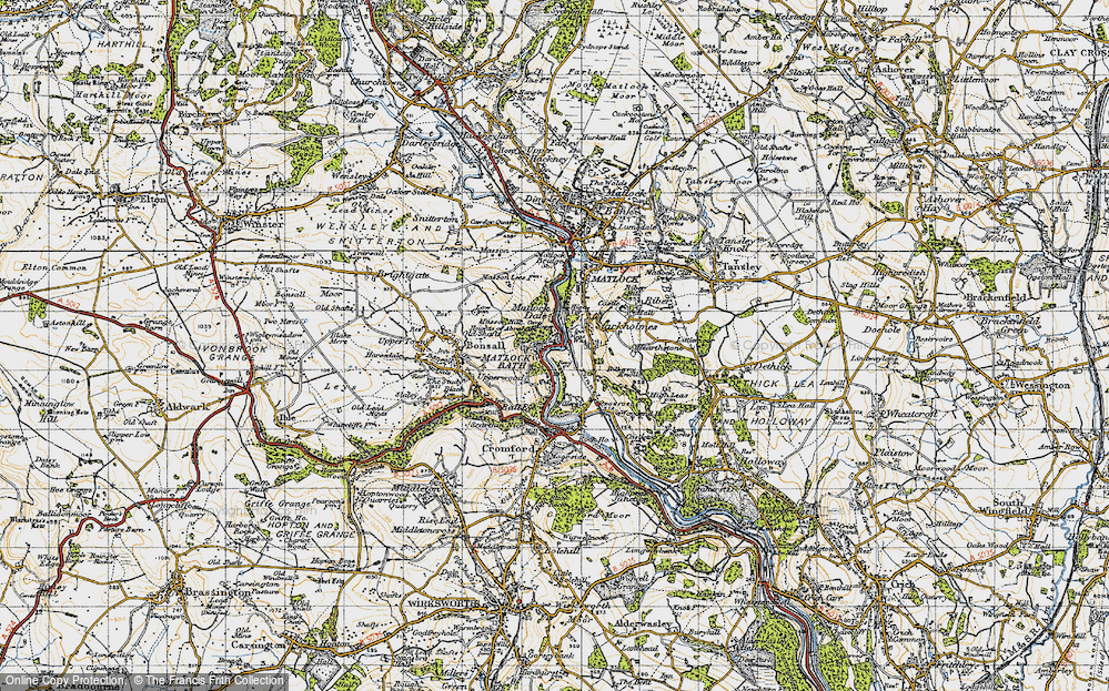 Old Map of Matlock Bath, 1947 in 1947