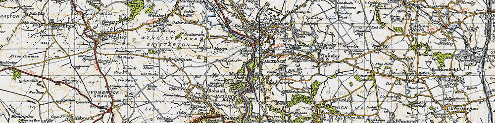 Old map of Matlock Bridge in 1947