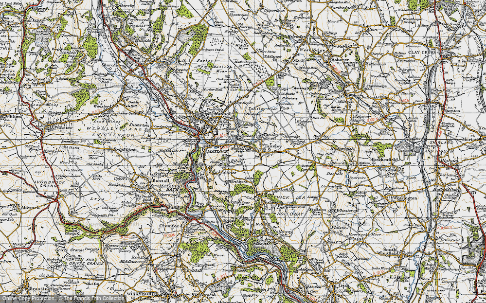 Old Map of Matlock Cliff, 1947 in 1947