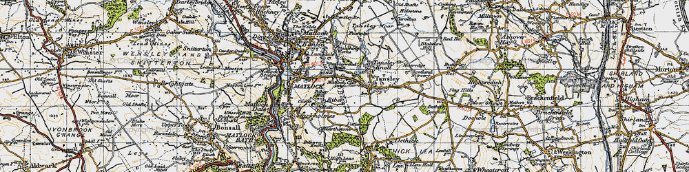 Old map of Matlock Cliff in 1947