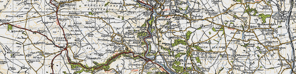 Old map of Matlock Dale in 1947