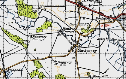 Old map of Mattersey in 1947