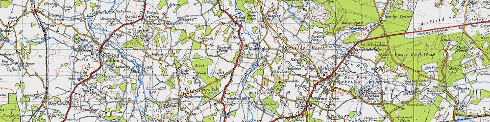 Old map of Mattingley in 1940