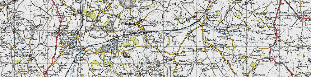 Old map of Maudlin Cross in 1945