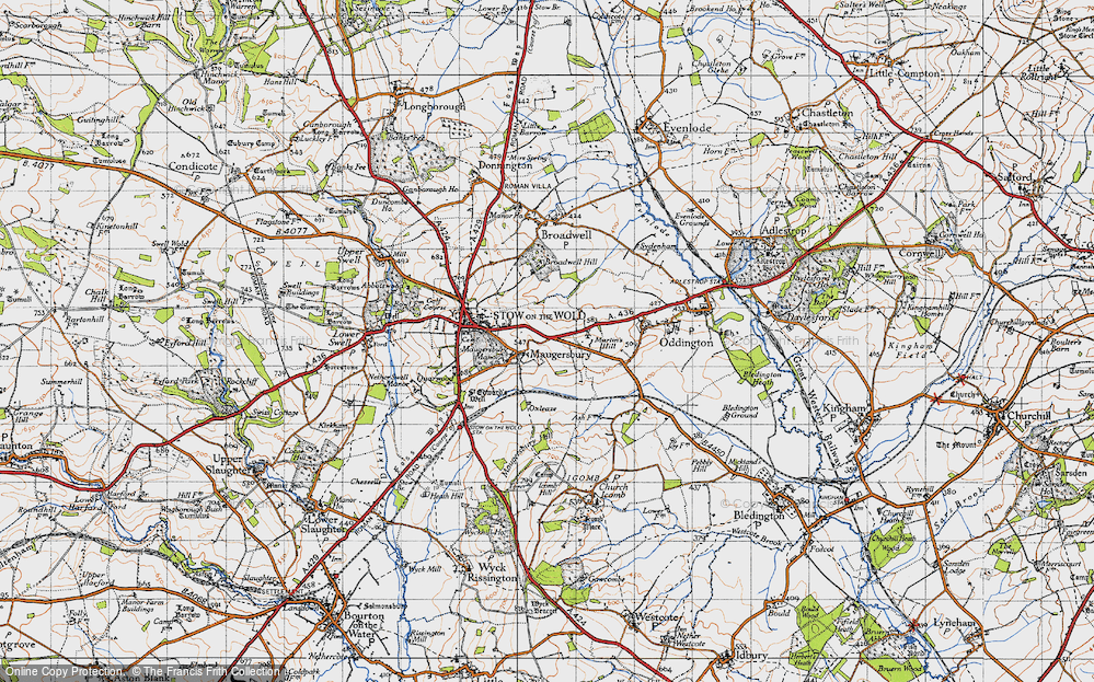 Old Map of Historic Map covering Cotteswold Crest Farm in 1946