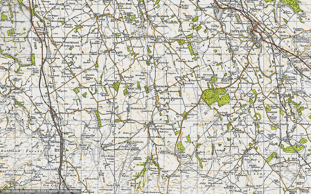 Old Map of Historic Map covering Barnskew in 1947