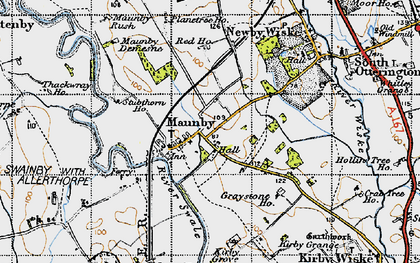 Old map of Maunby in 1947
