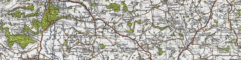 Old map of Bitterley Hyde in 1947