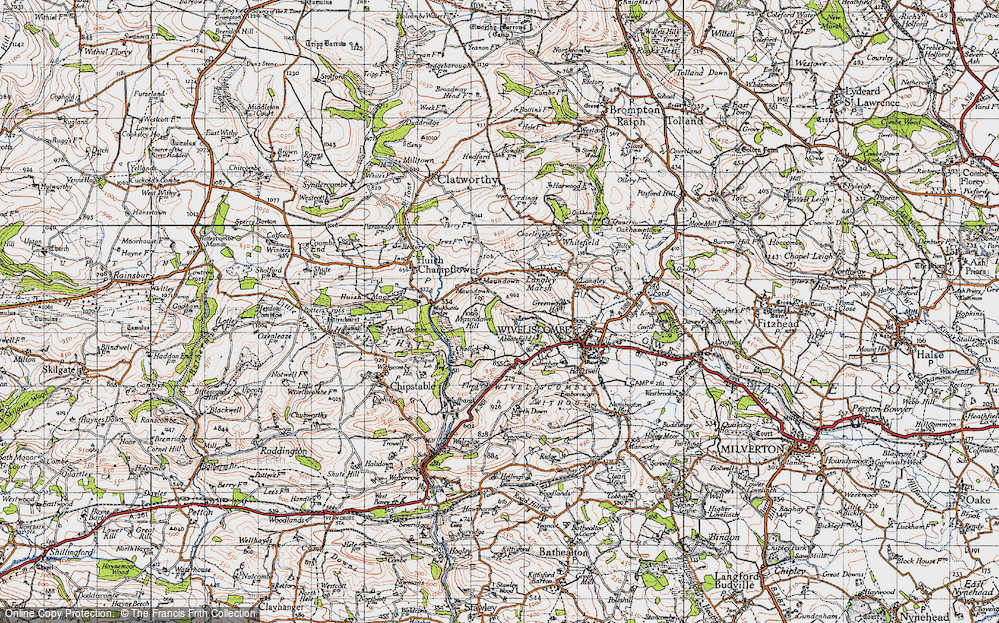 Old Map of Maundown, 1946 in 1946