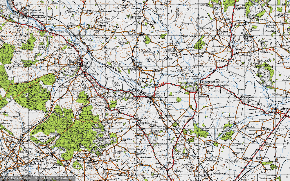 Old Map of Mavesyn Ridware, 1946 in 1946