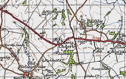 Old map of Mavis Enderby in 1946