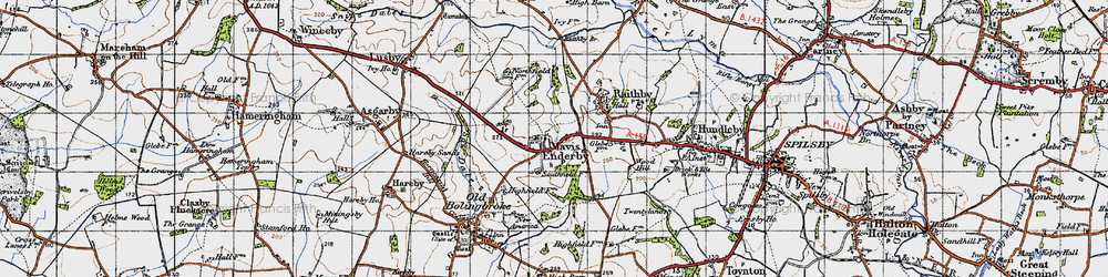 Old map of Mavis Enderby in 1946