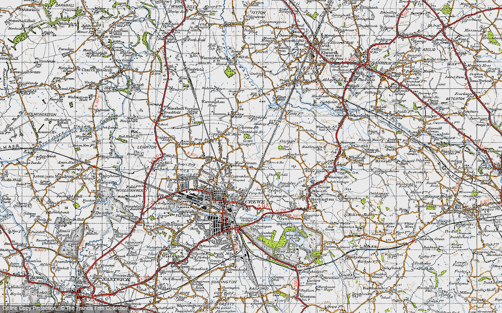 Old Map of Maw Green, 1947 in 1947