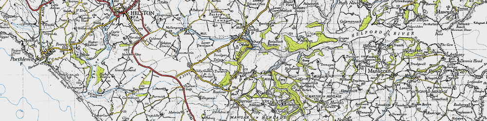 Old map of Mawgan in 1946