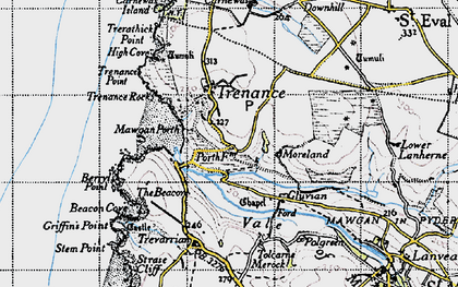 Old map of Mawgan Porth in 1946