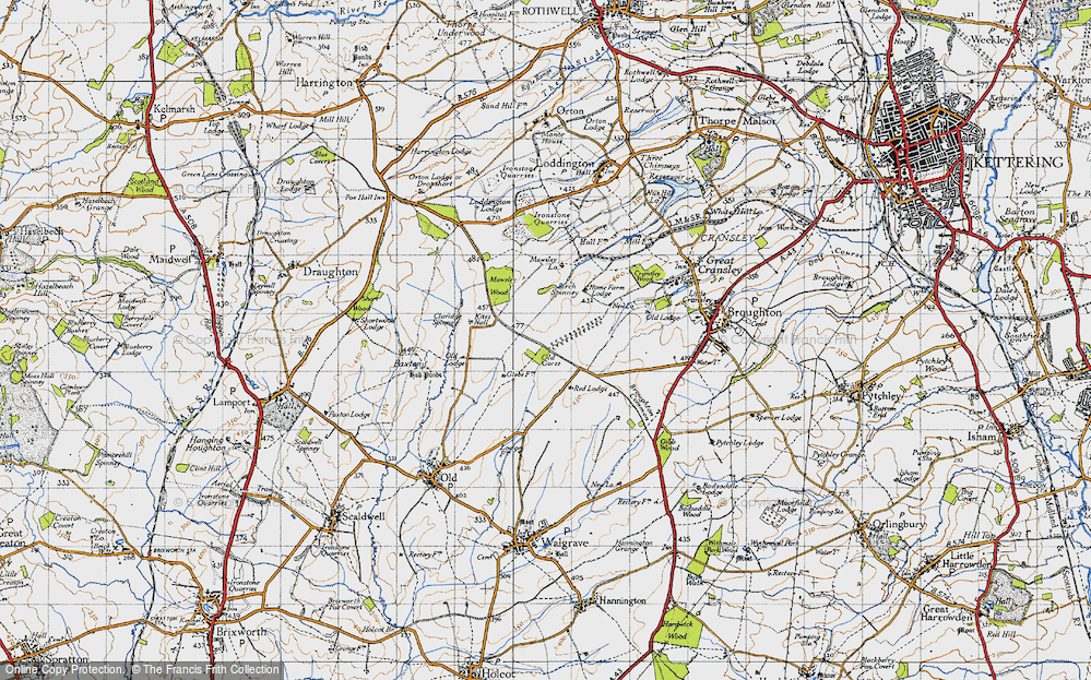 Historic Ordnance Survey Map of Mawsley Village, 1946