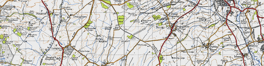 Old map of Birch Spinney in 1946
