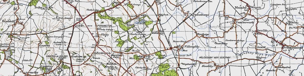 Old map of Mawthorpe in 1946
