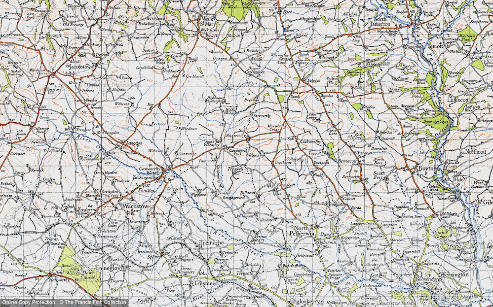 Old Map of Maxworthy, 1946 in 1946