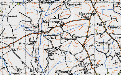 Old map of Maxworthy in 1946