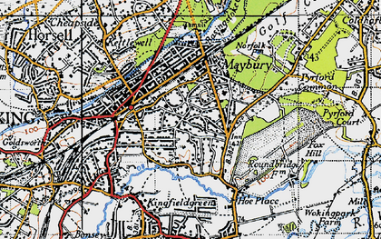 Old map of Maybury in 1940