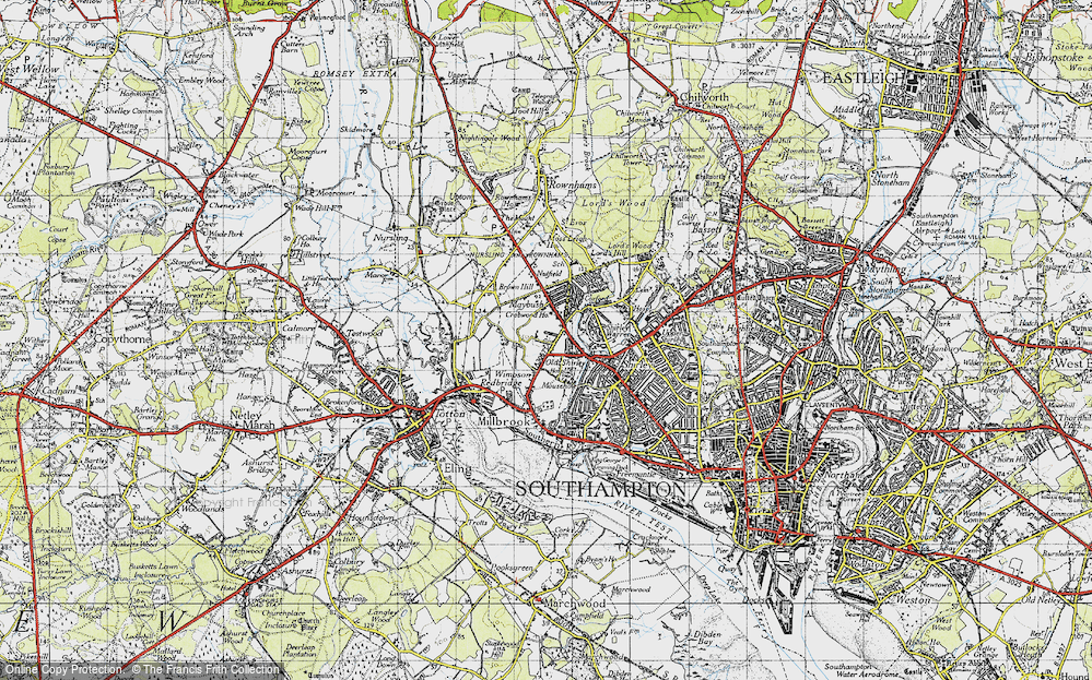 Old Map of Maybush, 1945 in 1945