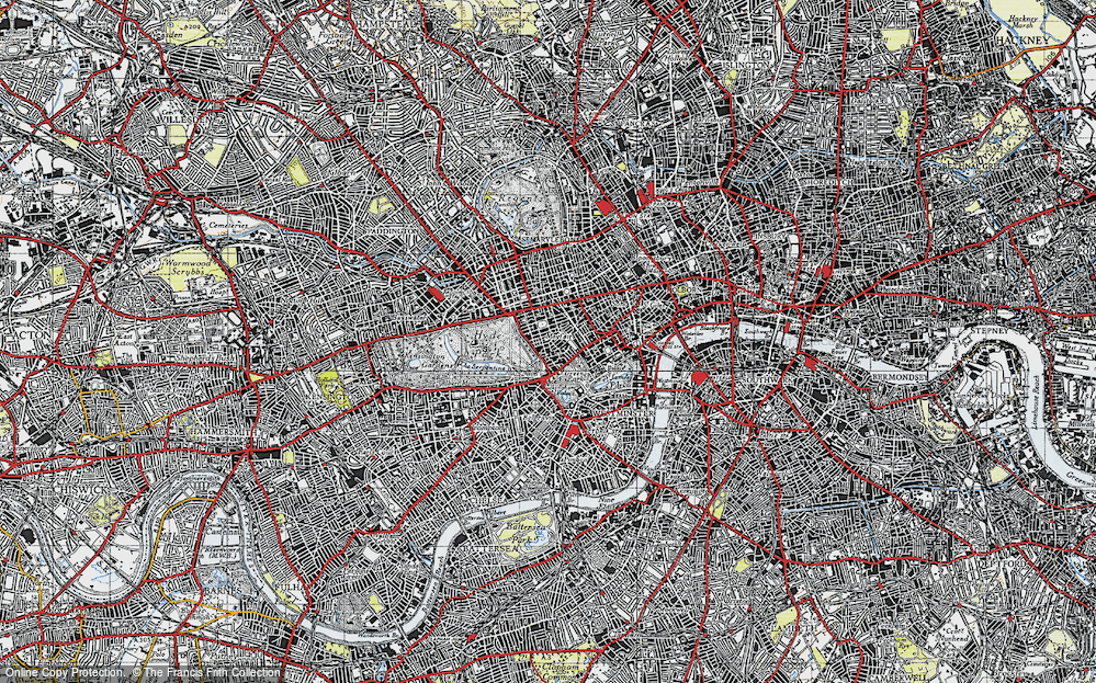 Old Map of Mayfair, 1945 in 1945
