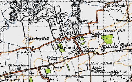 Old map of Bovill Uplands in 1945