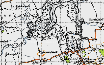 Old map of Maylandsea in 1945