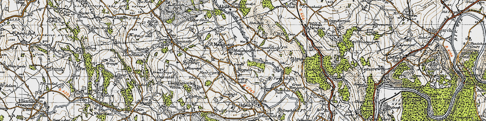 Old map of Maypole in 1947