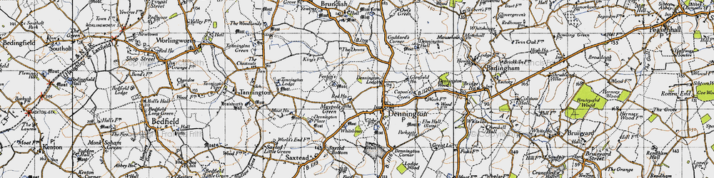 Old map of Maypole Green in 1946