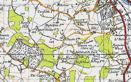 Old map of Bellehatch Park in 1947